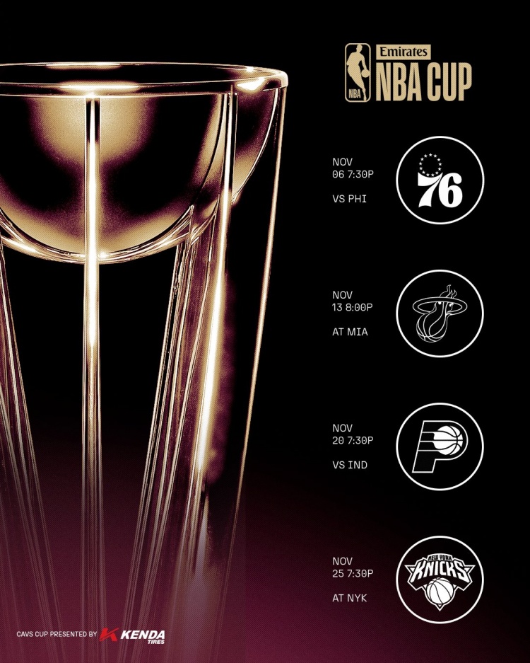 骑士NBA杯赛程出炉:主场先打76人 末轮客战尼克斯 骑士NBA杯赛程出炉:主场先打76人 末轮客战尼克斯